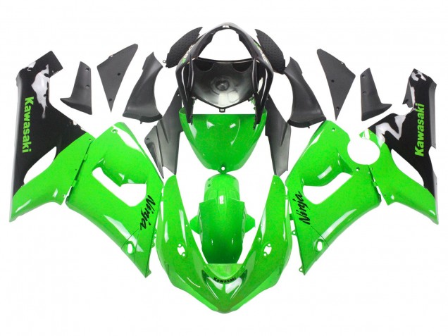 Carénages Moto Kawasaki ZX6R 2005-2006 - Vert Noir Ninja