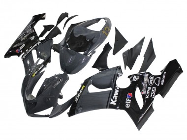 Meilleurs Carénages Moto Kawasaki ZX6R 2005-2006 - Gris Foncé Noir