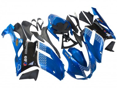 Meilleurs Carénages Moto Kawasaki ZX6R 2007-2008 - Noir Bleu Elf