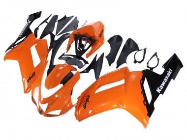 Meilleurs Carénages Moto Kawasaki ZX6R 2007-2008 - Orange Noir Ninja