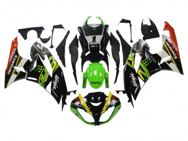 Meilleurs Carénages Moto Kawasaki ZX6R 2009-2012 - Vert Noir Brillant Jaune Blanc Rouge Elf Monstre
