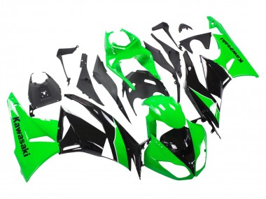 Meilleurs Carénages Moto Kawasaki ZX6R 2009-2012 - Vert Noir Brillant