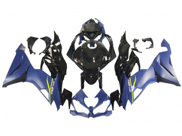 Carénage Moto Kawasaki ZX6R 2009-2012 - Bleu Noir Brillant Jaune