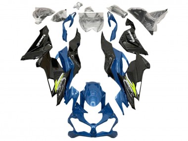 Meilleurs Carénages Moto Kawasaki ZX6R 2019-2022 - Bleu Jaune Blanc Noir Brillant