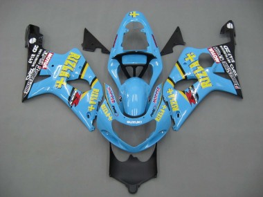 Meilleurs Carénages Moto Suzuki GSXR1000 2000-2002 - Bleu Clair Jaune Noir Motul Rizla