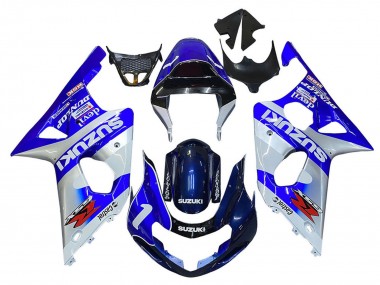 Meilleurs Carénages Moto Suzuki GSXR1000 2000-2002 - Bleu Blanc Argent Castrol Dunlop