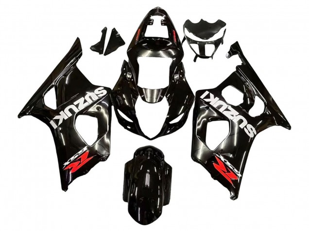 Carénages Moto Suzuki GSXR 1000 2003-2004 - Noir Brillant Blanc Rouge Décalque