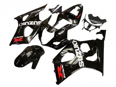 Meilleurs Carénages Moto Suzuki GSXR 1000 2003-2004 - Noir Brillant Blanc Rouge Décalque