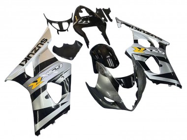 Meilleurs Carénages Moto Suzuki GSXR 1000 2003-2004 - Noir Brillant Argent Gris Jaune