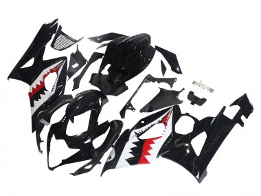 Meilleurs Carénages Moto Suzuki GSXR 1000 2005-2006 - Noir Brillant Rouge Blanc Requin