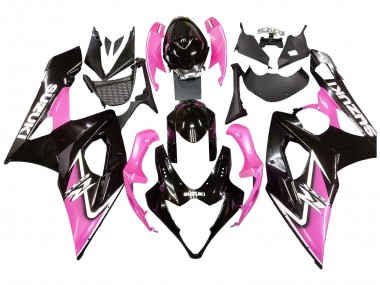 Meilleurs Carénages Moto Suzuki GSXR 1000 2005-2006 - Noir Brillant Rose