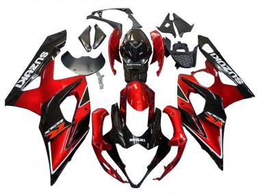 Meilleurs Carénages Moto Suzuki GSXR 1000 2005-2006 - Rouge Noir Brillant
