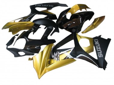 Meilleurs Carénages Moto Suzuki GSXR 1000 2007-2008 - Or Noir Argent Décalque