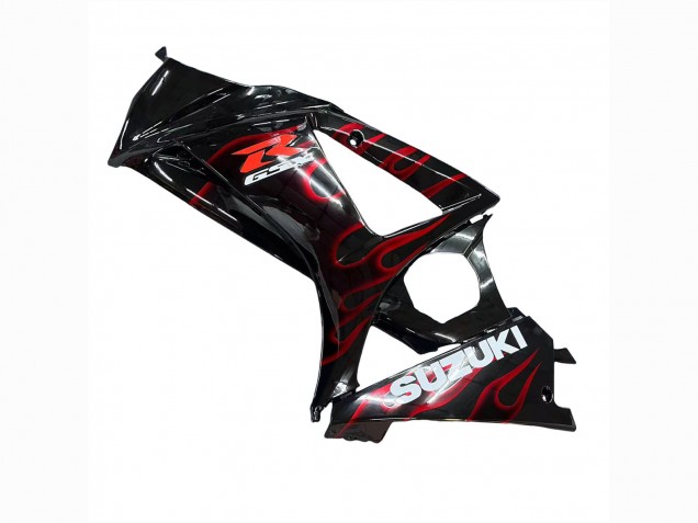 Carénages Moto Suzuki GSXR 1000 2007-2008 - Noir Rouge Flamme