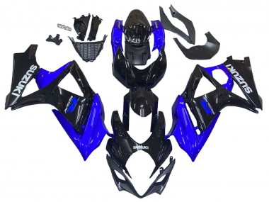 Meilleurs Kits Carénage Moto Suzuki GSXR 1000 2007-2008 - Bleu Noir Brillant