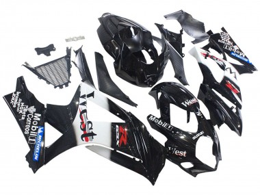 Meilleurs Carénages Moto Suzuki GSXR 1000 2007-2008 - Noir Brillant Blanc West