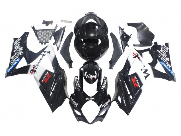 Carénages Moto Suzuki GSXR 1000 2007-2008 - Noir Brillant Blanc West