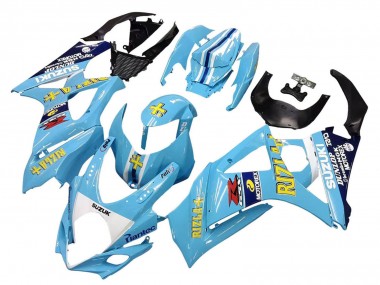 Meilleurs Carénages Moto Suzuki GSXR 1000 2007-2008 - Bleu Clair Jaune Noir Motul Rizla