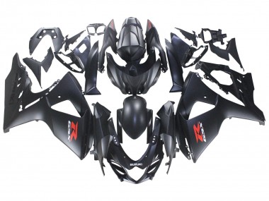 Meilleurs Carénages Moto Suzuki GSXR 1000 2007-2008 - Noir Mat Rouge Décalque