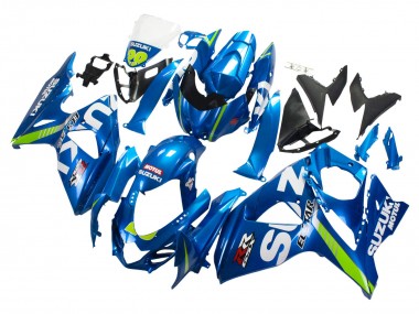Meilleurs Carénages Moto Suzuki GSXR 1000 2009-2016 - Bleu Clair Vert Motul 29 Ecstar