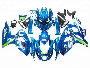 Meilleurs Carénages Moto Suzuki GSXR 1000 2009-2016 - Bleu Clair Vert Motul 29 Ecstar