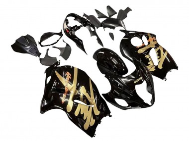 Meilleurs Carénages Moto Suzuki GSXR 1300 Hayabusa 1996-2007 - Noir Brillant Or Hayabusa