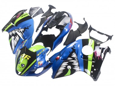 Meilleurs Carénages Moto Suzuki GSXR 1300 Hayabusa 1996-2007 - Bleu Vert Requin 46