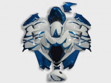 Meilleurs Carénages Moto Suzuki GSXR 1300 Hayabusa 1996-2007 - Blanc Bleu Foncé