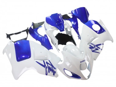 Meilleurs Carénages Moto Suzuki GSXR 1300 Hayabusa 1996-2007 - Blanc Bleu Hayabusa