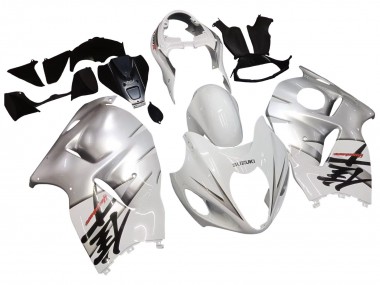 Meilleurs Carénages Moto Suzuki GSXR 1300 Hayabusa 1996-2007 - Blanc Argent Hayabusa