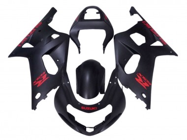 Meilleurs Carénages Moto Suzuki GSXR 600 / GSXR 750 2001-2003 - Noir Mat Rouge