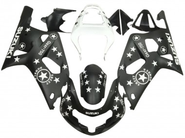 Meilleurs Carénages Moto Suzuki GSXR 600 / GSXR 750 2001-2003 - Noir Brillant Blanc Étoile