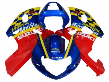 Meilleurs Carénages Moto Suzuki GSXR 600 / GSXR 750 2001-2003 - Bleu Rouge Jaune