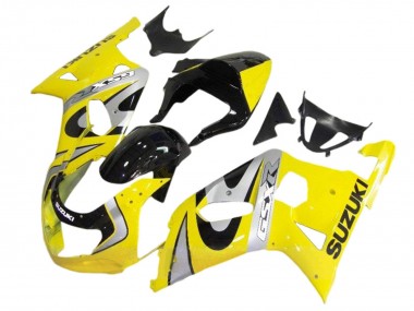 Meilleurs Kits Carénage Moto Suzuki GSXR 600 / GSXR 750 2001-2003 - Jaune Argent Noir Brillant
