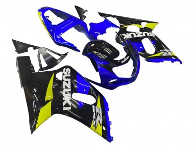Meilleurs Carénages Moto Suzuki GSXR 600 / GSXR 750 2001-2003 - Bleu Jaune Noir Brillant