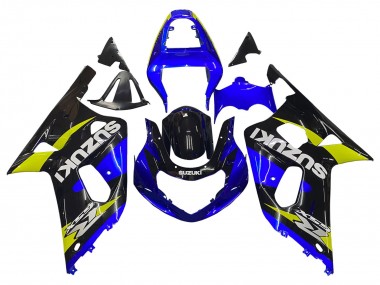 Meilleurs Carénages Moto Suzuki GSXR 600 / GSXR 750 2001-2003 - Bleu Jaune Noir Brillant