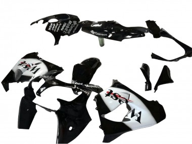 Meilleurs Carénage Moto Kawasaki ZX9R 2000-2001 - Noir Brillant Blanc West