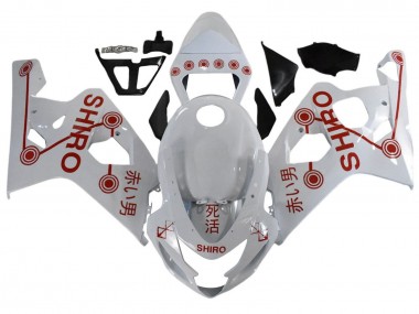 Meilleurs Carénages Moto Suzuki GSXR 600 / GSXR 750 2001-2003 - Blanc Rouge Shiro