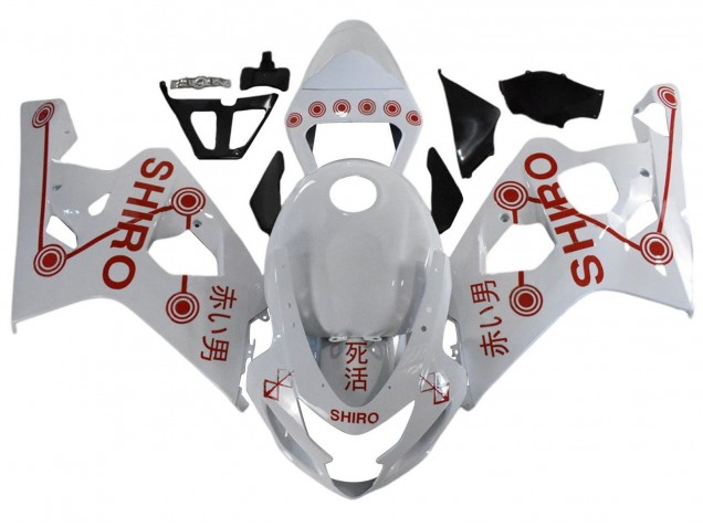 Carénages Moto Suzuki GSXR 600 / GSXR 750 2001-2003 - Blanc Rouge Shiro