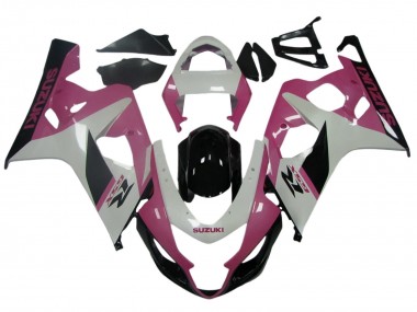Meilleurs Carénages Moto Suzuki GSXR 600 / GSXR 750 2004-2005 - Blanc Rose Noir