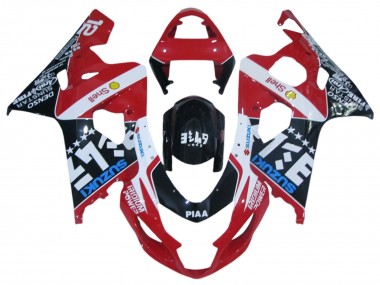 Meilleurs Carénages Moto Suzuki GSXR 600 / GSXR 750 2004-2005 - Rouge Blanc Noir Bleu