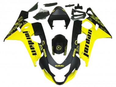 Meilleurs Carénages Moto Suzuki GSXR 600 / GSXR 750 2004-2005 - Noir Jaune Jordan