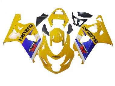 Meilleurs Carénage Moto Suzuki GSXR 600 / GSXR 750 2004-2005 - Jaune Blanc Bleu Noir
