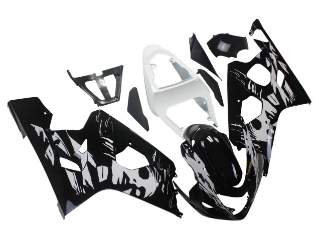Carénage Moto Suzuki GSXR 600 / GSXR 750 2004-2005 - Blanc Noir