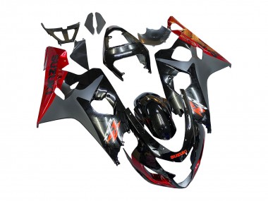 Meilleurs Carénages Moto Suzuki GSXR 600 / GSXR 750 2004-2005 - Noir Gris Rouge