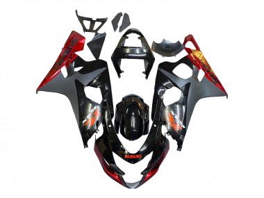 Meilleurs Carénages Moto Suzuki GSXR 600 / GSXR 750 2004-2005 - Noir Gris Rouge