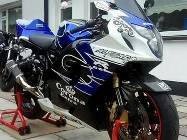 Carénage Moto Suzuki GSXR 600 / GSXR 750 2004-2005 - Blanc Bleu Noir Corona Motul