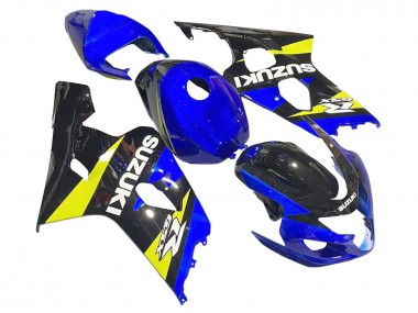 Meilleurs Carénages Moto Suzuki GSXR 600 / GSXR 750 2004-2005 - Bleu Jaune Noir