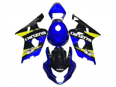Meilleurs Carénages Moto Suzuki GSXR 600 / GSXR 750 2004-2005 - Bleu Jaune Noir