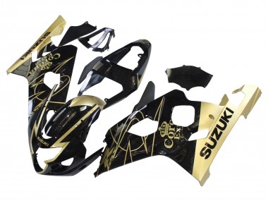 Meilleurs Carénages Moto Suzuki GSXR 600 / GSXR 750 2004-2005 - Noir Brillant Or Corona